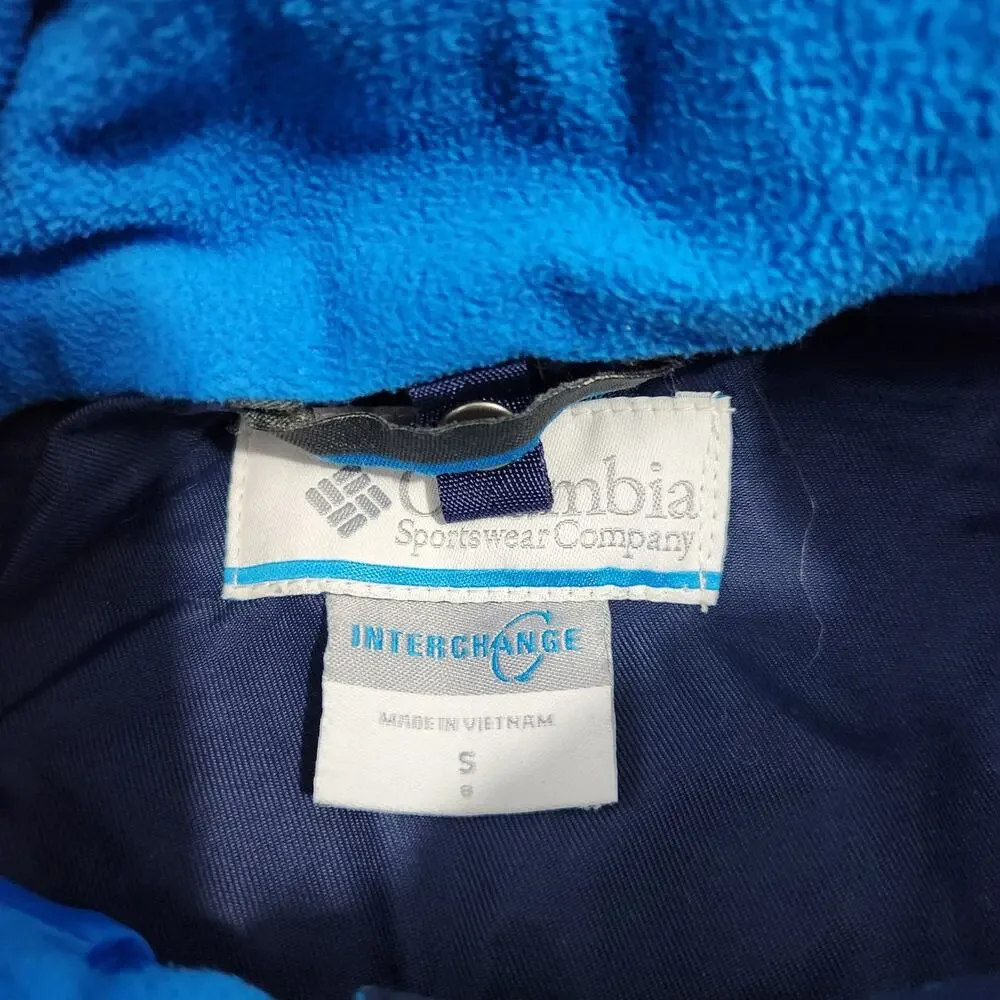 Columbia Omni-Tech Jacket Small Kids Blue Shell Zip Nylon Coat